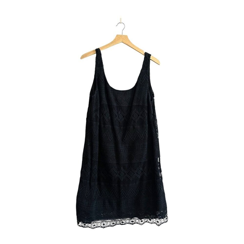J Crew Factory Black Crochet Lace Sleeveless dress, Size 14